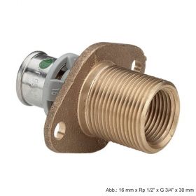 Viega Sanfix P-Wanddurchführung,Mod.2132.3,Rotguss,16mm x Rp 1/2"x G 3/4" x 30mm