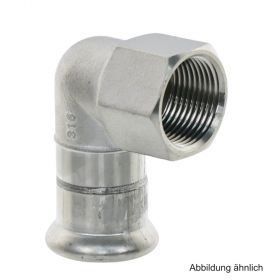VSH XPress Edelstahl 304, R2409 Übergangswinkel 90° mit IG, 15 mm x 1/2"