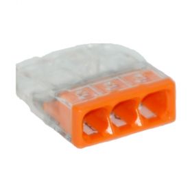 Wago Compact Dosenklemme 3fach, 0.5-2.5mm², Gehäuse transparent, orange 2273203E