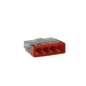 Wago Compact Dosenklemme 4fach, 0.5-2.5 mm², Gehäuse transparent, rot 2273204E