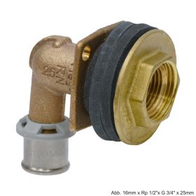 Viega Sanfix P-Wanddurchführung, Modell 2132.11, 16mm x Rp 1/2"x G 3/4" x 18mm
