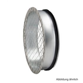 Ausblasstutzen Wickelfalz, verz., DN 224, 90°, Vogelschutzgitter, Dichtung