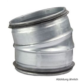 Wickelfalz Bogen aus Segmenten, verzinkt, DN 450, 15 Grad
