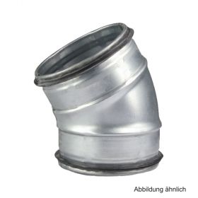 Wickelfalz Bogen aus Segmenten, verzinkt, DN 450, 30 Grad