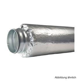 Flexibler Schalldämpfer, DN 160x1200, Schallschluckpackung, 50mm, Nippel/Nippel