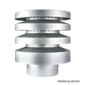 Wickelfalz Lamellenhaube rund, verzinkt, mit Schutzgitter, AD=200mm, DN 125