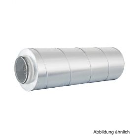 Rohrschalldämpfer Wickelfalz, vz., DN100, L=1200mm, 50mm, Stutzen m.Lippendicht