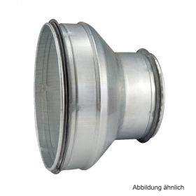 Übergangsstück Wickelfalz, verzinkt, kurz DN 160x100, symmetrisch, m.Dichtung