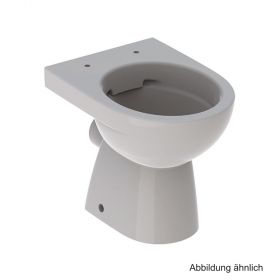 Stand-Tiefspül-WC, spülrandlos, Abg. horizontal, teilgeschl. Form, manhattan