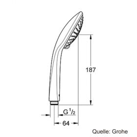 GROHE Euphoria Handbrause Champagne mit 2 Strahlarten, verchromt 27222000