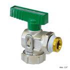 Simplex KFE-Kugelhahn, Eck, 1/2" Außengewinde, vernickelt, F10669