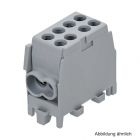 Klemmstein HLAK25-1/2M2, 1-polig mit 2 Ein-/2 Ausgänge minimodular, grau