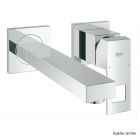 GROHE EUROCUBE 2-Loch-Waschtischbatterie,Wandmontage,Ausl. 231mm,chrom 23447000