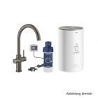 GROHE Red Duo Armatur und Boiler M-Size C-Ausl. hard graphite gb., 30083AL1