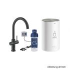 GROHE Red Duo Armatur und Boiler M-Size C-Auslauf velvet black, 30083KS1