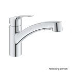GROHE Eurosmart EH-SPT-Batterie fl. Auslauf azb. Dual-Spülbrause chrom