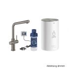 GROHE Red Duo Armatur und Boiler M-Size L-Ausl. hard graphite gb., 30327AL1