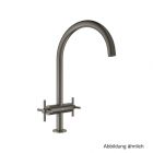 GROHE Atrio 2-Griff-Spültischbatterie C-Auslauf hard graphite gebürstet