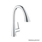 GROHE Zedra EH-Spültischbatterie C-Ausl. auszb. 3-Strahl-Spülbrause chrom