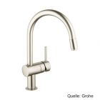GROHE Minta EH-Spültischbatterie DN15 herausz. Mousseurauslauf supersteel