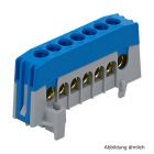 Neutralleiterklemme 7-polig, 7 x 16 mm², blau