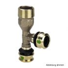 Viega Raxofix T-Stück, Modell 5326.4, R-Gewinde 1/2"AG x 16mm x 16mm, Rotguss