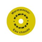 Kemper Handrad-Bezeichnungsschilder, Farbe gelb "Warmwasser", 17380601CH