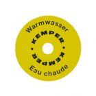 Kemper Handrad-Bezeichnungsschilder, Farbe gelb "Warmwasser", 17380601CH