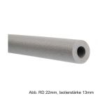 Isolierschlauch aus PE-Weichschaum, Länge 1m, angeschlitzt, RD 22mm / Isolierstärke 26mm