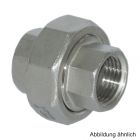 Edelstahl Verschraubung mit 2 Innengewinden, flachdichtend, Serie 330, 3/8"