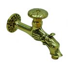 Nostalgie-Auslaufhahn mit Rosette und Handrad 1/2", Typ Drache