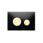 TECE Betätigungsplatte TECEloop Glas 2-Mengentech., Glas schwarz Tasten gold