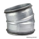 Wickelfalz Bogen aus Segmenten, verzinkt, DN 400, 15 Grad