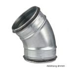 Wickelfalz Bogen gepresst, verzinkt, DN 300, 45 Grad